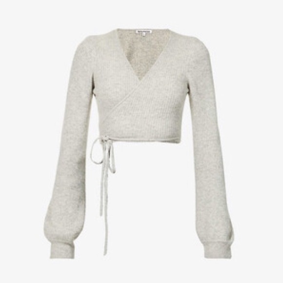 Reformation Remus cashmere wrap sweater gray - Picture 2 of 10